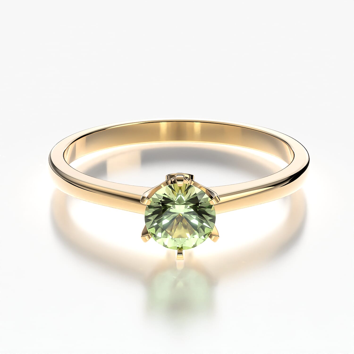 The Journey Collection | Solitaire Engagement Ring: gold, green sapphire